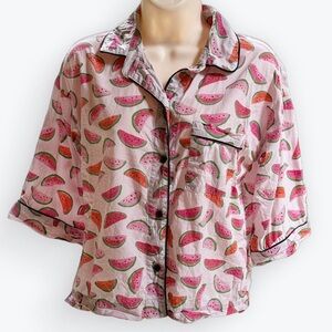 kate spade Watermelon Blouse/Sleep Top Whimsical Retro-Innocence Playful Fem ~XS